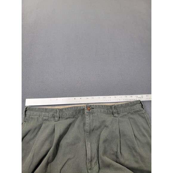Abercrombie & Fitch Pants Mens 40x32 Green Weathered Chinos Pleated Twill Olive - Picture 6 of 14